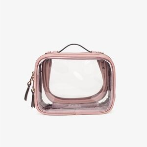 Calpak Small Clear Cosmetic Case in Mauve